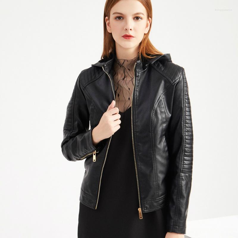Women' Leather Plus Velvet Hooded Autumn Winter Basic Jackets Coat Faux Women Chaqueta Mujer Woman Clothes Biker Bamber Jacket, Black
Women' Leather Plus Velvet Hooded Autumn Winter Basic Jackets Coat Faux Women Chaqueta Mujer Woman Clothes Biker Bamber Jacket, Black
