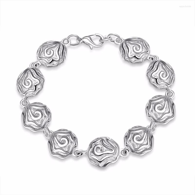 Link Bracelets 925 Sterling Silver Bracelet Women's Rosette Jewelry Exquisite Pattern Not Sensitive Lobster Buckle DIY Accessories
Link Bracelets 925 Sterling Silver Bracelet Women's Rosette Jewelry Exquisite Pattern Not Sensitive Lobster Buckle DIY Accessories