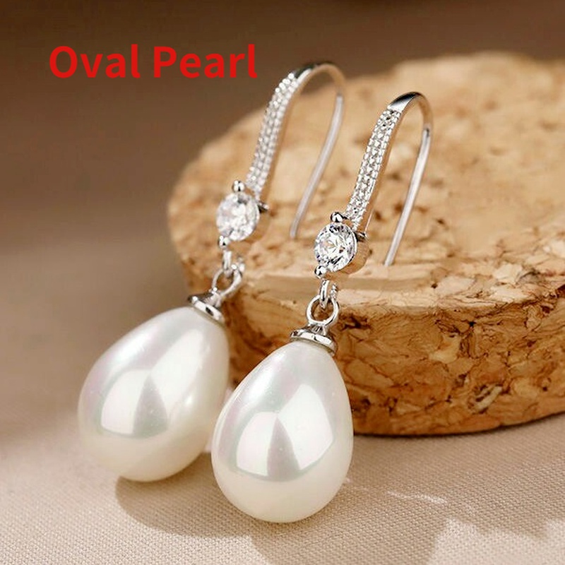 Fashion Drop for Women Shiny Red Green Round Imitation Pearls Earrings