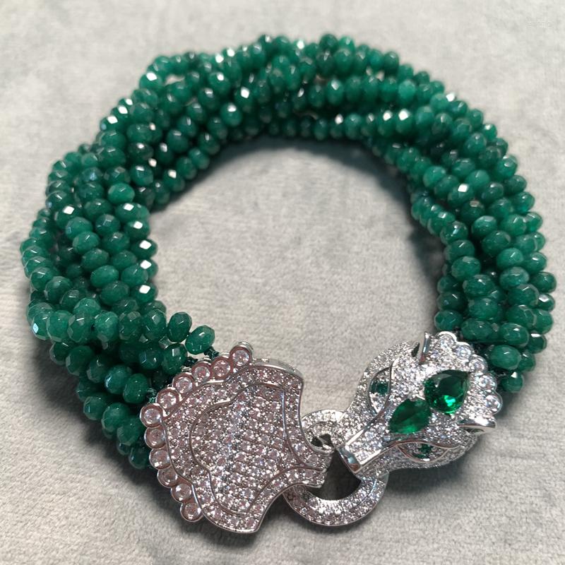 Link Bracelets Ladies Bracelet Natural Green Agate Original Stone Silver Inlaid Shiny Leopard Head Impurity-free High Quality Designer
Link Bracelets Ladies Bracelet Natural Green Agate Original Stone Silver Inlaid Shiny Leopard Head Impurity-free High Quality Designer