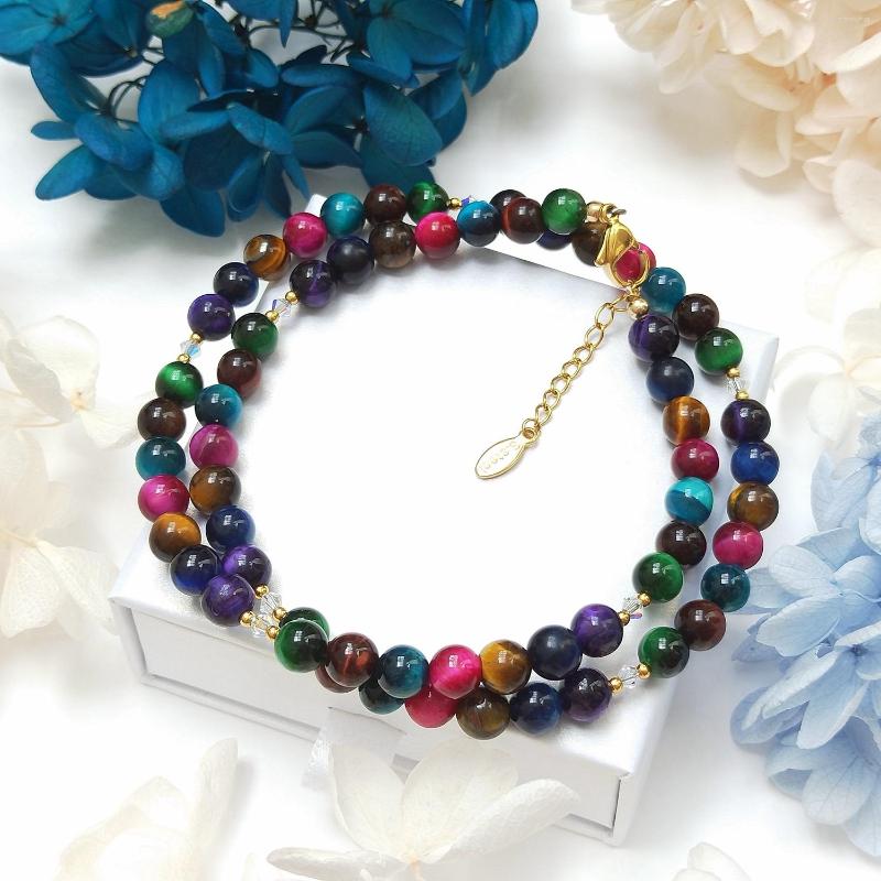 Choker Lii Ji 6MM Rainbow Tiger Eye Natural Stone Stainless Steel Necklace 45 3cm Trendy Bohe For Male Female
Choker Lii Ji 6MM Rainbow Tiger Eye Natural Stone Stainless Steel Necklace 45 3cm Trendy Bohe For Male Female