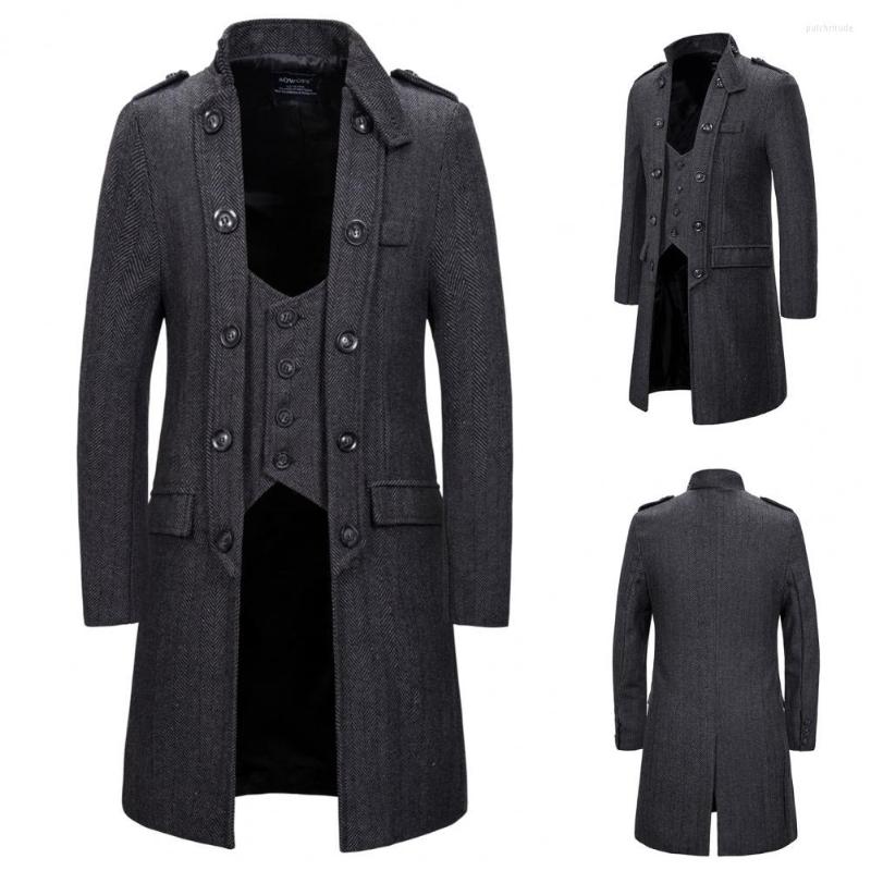 Men' Trench Coats Men Outwear Coat Mid-length Windbreaker Solid Color Coldproof Overcoat, Khaki
Men' Trench Coats Men Outwear Coat Mid-length Windbreaker Solid Color Coldproof Overcoat, Khaki
