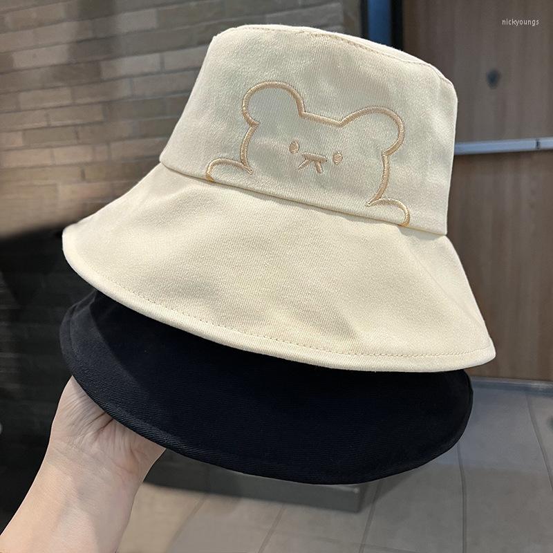 Berets Cute Embroidered Bear Fisherman Hat Women Summer Versatile Sun Visor Leisure Fashion Beach Basin
Berets Cute Embroidered Bear Fisherman Hat Women Summer Versatile Sun Visor Leisure Fashion Beach Basin