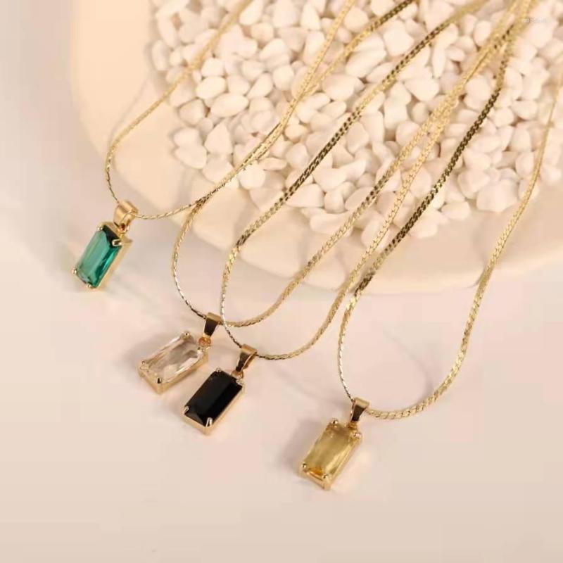 Pendant Necklaces French Simple Golden Choker Zircon Square Necklace Vintage Clavicle Chain For Women Girls Jewelry Party Travel 2022
Pendant Necklaces French Simple Golden Choker Zircon Square Necklace Vintage Clavicle Chain For Women Girls Jewelry Party Travel 2022