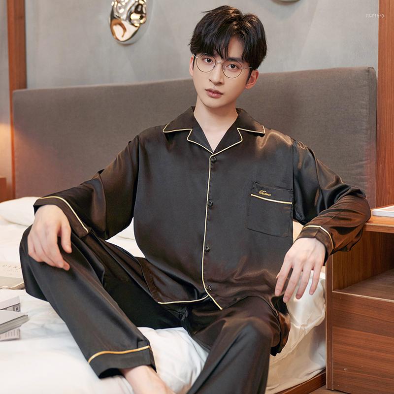 Men's Sleepwear Mens Stain Silk Pajama Set Men Pajamas Long Father Gift Style Soft Satin Nightwear Male Autumn Homewear Pijamas, Chs 3200
Men's Sleepwear Mens Stain Silk Pajama Set Men Pajamas Long Father Gift Style Soft Satin Nightwear Male Autumn Homewear Pijamas, Chs 3200