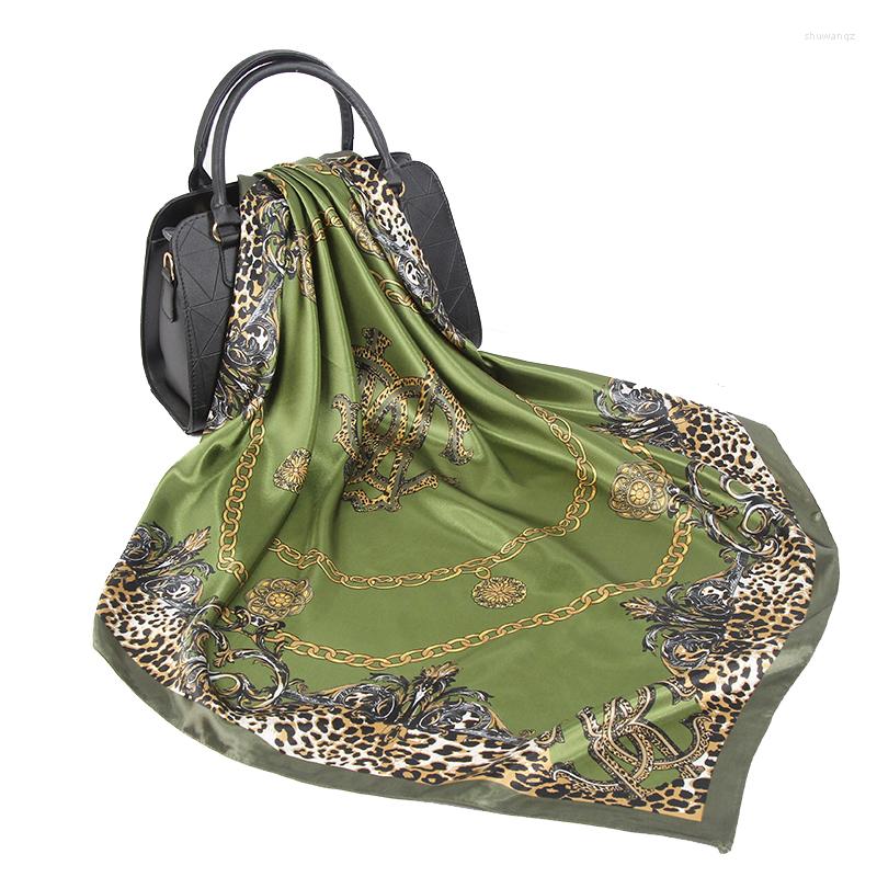 Scarves Silk Scarf Women Leopard Print Fashion Foulard Bandanna 90 90cm Square Shawls And Wraps Satin Head/hair Scarfs
Scarves Silk Scarf Women Leopard Print Fashion Foulard Bandanna 90 90cm Square Shawls And Wraps Satin Head/hair Scarfs