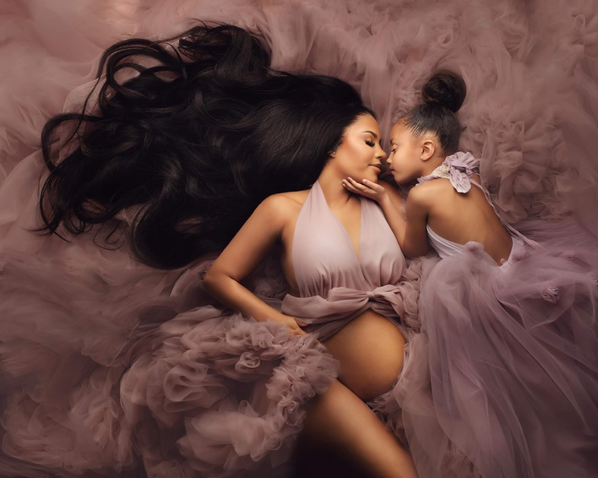 Sexy Tulle Prom Dresses For Maternity Photo Shoot Front Slit Open Sleeveless Ruffles With Flares Custom Made Party Formal Babyshower Gowns