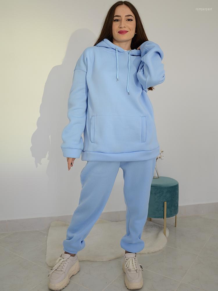 Women' Two Piece Pants Autumn Winter Women Tracksuit Warm Fleece Sweatshirts Female Sets Sports Hoodie Long Pant, Blue
Women' Two Piece Pants Autumn Winter Women Tracksuit Warm Fleece Sweatshirts Female Sets Sports Hoodie Long Pant, Blue
