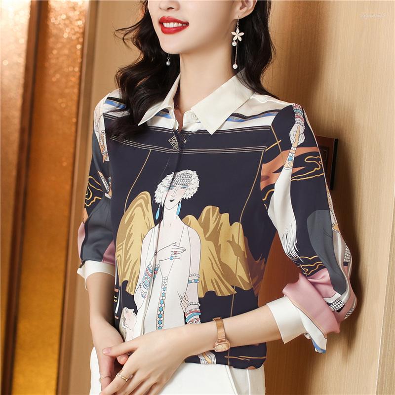 Women's Blouses High-end Beautiful All Season Mulberry Silk Contrast Color Cartoon Print Women Sweet Elegant Slim OL Workwear Top Shirt, Hpjr6698
Women's Blouses High-end Beautiful All Season Mulberry Silk Contrast Color Cartoon Print Women Sweet Elegant Slim OL Workwear Top Shirt, Hpjr6698