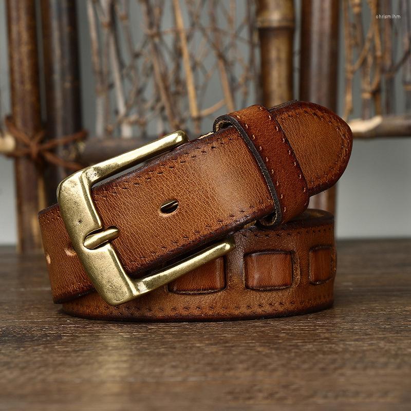 Belts Pure Cowhide Brass Buckle Casual Genuine Leather Men's Fashion Alloy Jeans For Men Business Female Belt, Black
Belts Pure Cowhide Brass Buckle Casual Genuine Leather Men's Fashion Alloy Jeans For Men Business Female Belt, Black