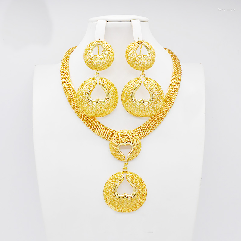 Necklace Earrings Set Luxury Designer Jewelry African Bridal For Women Party Wedding Gift Hand Decorative, Picture shown
Necklace Earrings Set Luxury Designer Jewelry African Bridal For Women Party Wedding Gift Hand Decorative, Picture shown