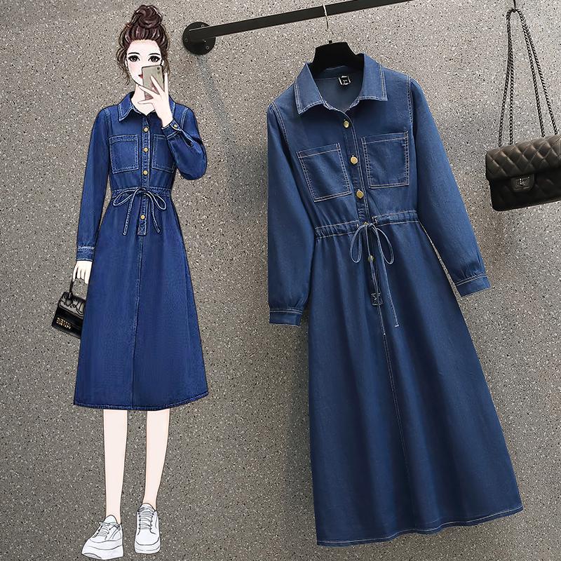 Casual Dresses Plus Size 2022 Autumn Fashion Temperament Retro Waist Show Thin Long Denim Dress Woman, Blue
Casual Dresses Plus Size 2022 Autumn Fashion Temperament Retro Waist Show Thin Long Denim Dress Woman, Blue