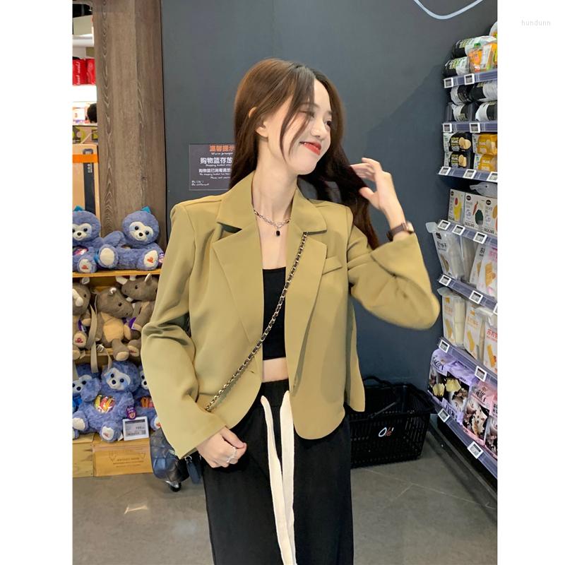 Women's Suits Korean Cropped Blazers Women Solid Simple Leisure Single-button Outwear Autumn Fashion Long Sleeve Comfortable Office Jacket, Black
Women's Suits Korean Cropped Blazers Women Solid Simple Leisure Single-button Outwear Autumn Fashion Long Sleeve Comfortable Office Jacket, Black