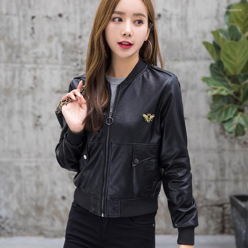 Women's Leather THEME 21 Pu Jacket Women Fashion Black Color Motorcycle Coat Short Faux Biker Soft Bomber Female
Women's Leather THEME 21 Pu Jacket Women Fashion Black Color Motorcycle Coat Short Faux Biker Soft Bomber Female