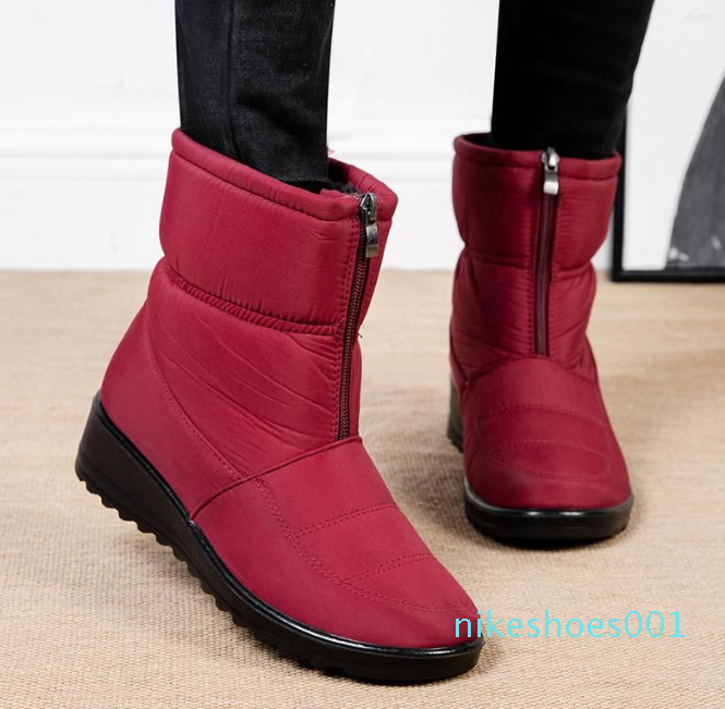 boots Warm Waterproof Ankle Solid Colors Wedges Plush Front Zipper Slip On Shoes Botas De Mujer, Red
boots Warm Waterproof Ankle Solid Colors Wedges Plush Front Zipper Slip On Shoes Botas De Mujer, Red