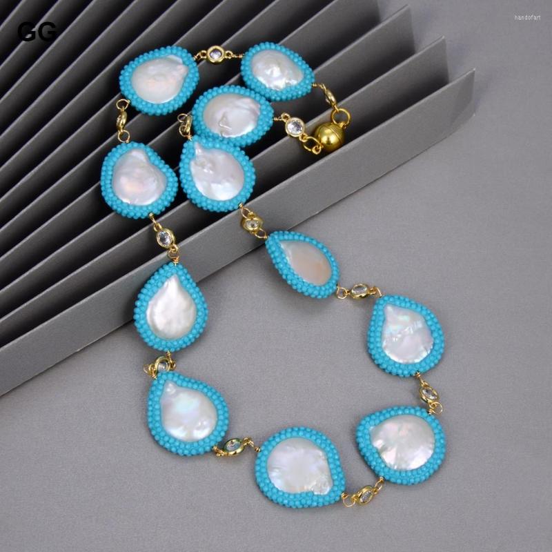 Pendant Necklaces GuaiGuai Jewelry 19" White Coin Pearl Blue Crystal Pave Cz Necklace
Pendant Necklaces GuaiGuai Jewelry 19" White Coin Pearl Blue Crystal Pave Cz Necklace