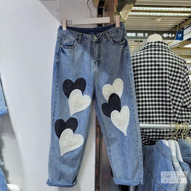 Women' Jeans Pearl Beading Heart Women Denim Pant European Style 2022 Spring Simple Heavy Industry Street Versatile Fashion Harlan, Blue
Women' Jeans Pearl Beading Heart Women Denim Pant European Style 2022 Spring Simple Heavy Industry Street Versatile Fashion Harlan, Blue