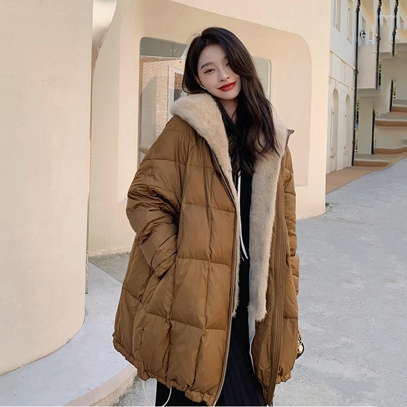 Women' Leather 2022 Women' Winter Jacket Loose Style Fashion A White Duck Down Coats With Real Hood Collar Female Warm Clot, Khaki
Women' Leather 2022 Women' Winter Jacket Loose Style Fashion A White Duck Down Coats With Real Hood Collar Female Warm Clot, Khaki