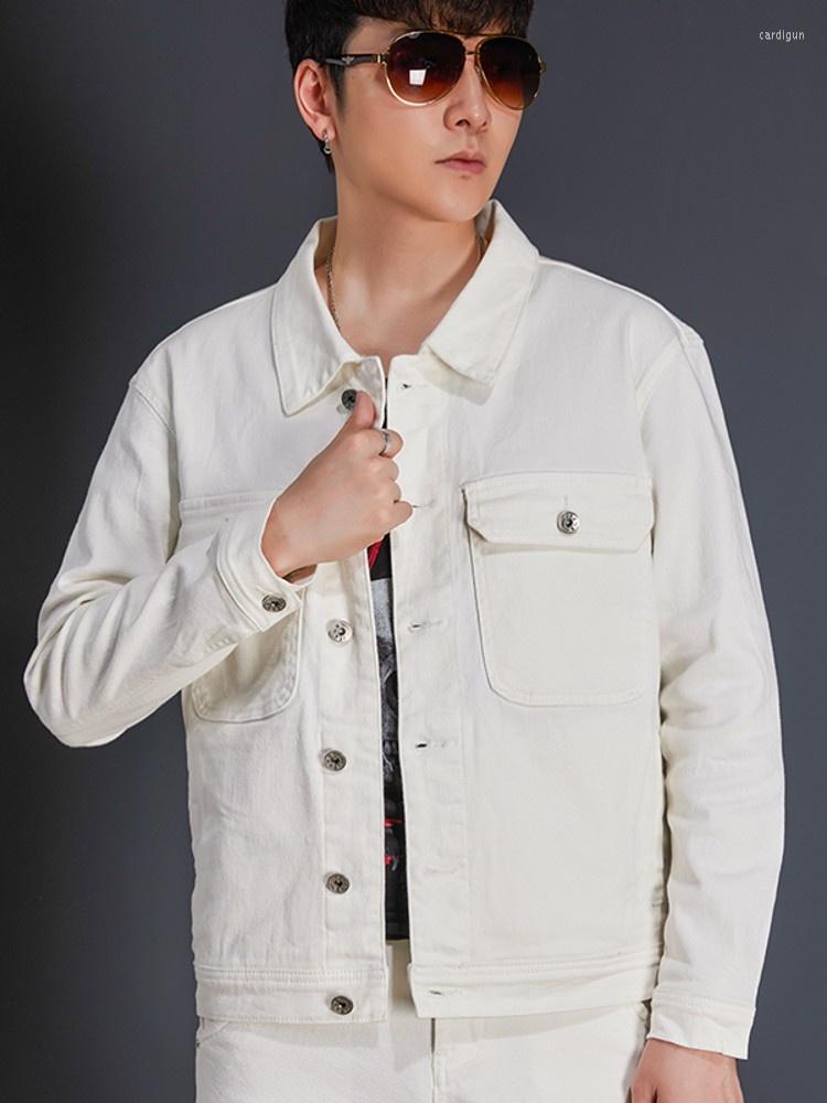 Men's Tracksuits Spring Autumn Men White Denim Coat Streetwear Single Breasted Cowboy Jackets Trousers Two Pieces Set Male Oversize 4XL
Men's Tracksuits Spring Autumn Men White Denim Coat Streetwear Single Breasted Cowboy Jackets Trousers Two Pieces Set Male Oversize 4XL