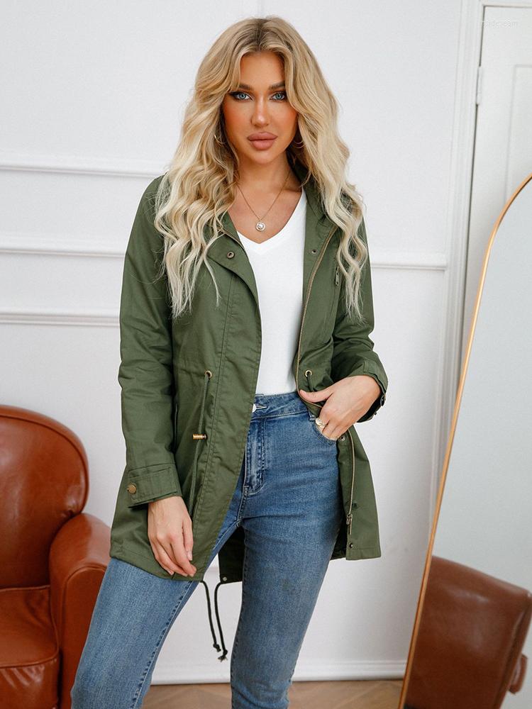 Women' Trench Coats Spring Autumn Fashion Zipper Flexible Waist Slim Fit Office Lady Casual Solid Color Mid-long Hooded Jackets, F596 grey
Women' Trench Coats Spring Autumn Fashion Zipper Flexible Waist Slim Fit Office Lady Casual Solid Color Mid-long Hooded Jackets, F596 grey