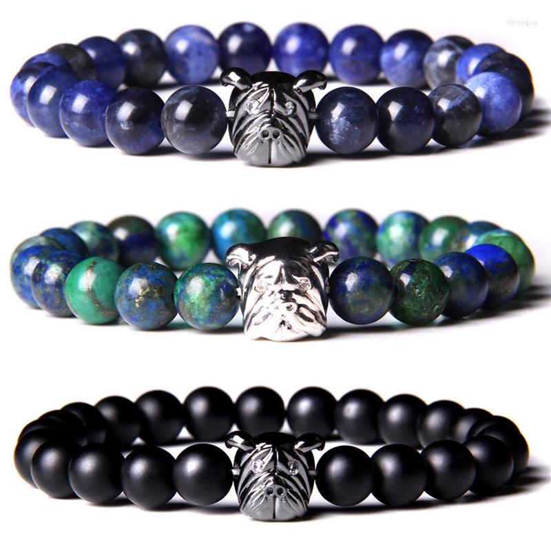 Strand Fashion Natural Stone Bead Bracelet 8mm Lapis Lazuli Pink Zebra Bracelets Silver Color Shar Pei Dog Charm For Women Men
Strand Fashion Natural Stone Bead Bracelet 8mm Lapis Lazuli Pink Zebra Bracelets Silver Color Shar Pei Dog Charm For Women Men