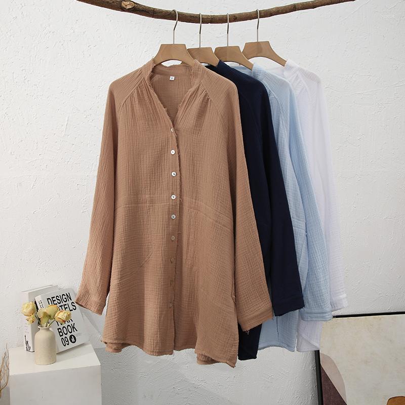 Women's Blouses Retro Oversized Cotton Woman Shirts Turn-Down Collar Long Sleeve Button Up OL Shirt Streetwear Top Blusas, Khaki
Women's Blouses Retro Oversized Cotton Woman Shirts Turn-Down Collar Long Sleeve Button Up OL Shirt Streetwear Top Blusas, Khaki