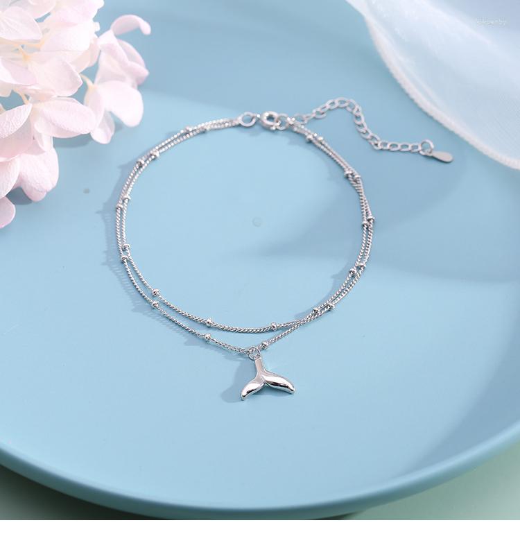 Anklets Fashion And Simple Silver Color Double-layer Bead Fishtail Ankle Bracelets For Women Hip-hop Goth Girlfriend Jewelry Accessories
Anklets Fashion And Simple Silver Color Double-layer Bead Fishtail Ankle Bracelets For Women Hip-hop Goth Girlfriend Jewelry Accessories