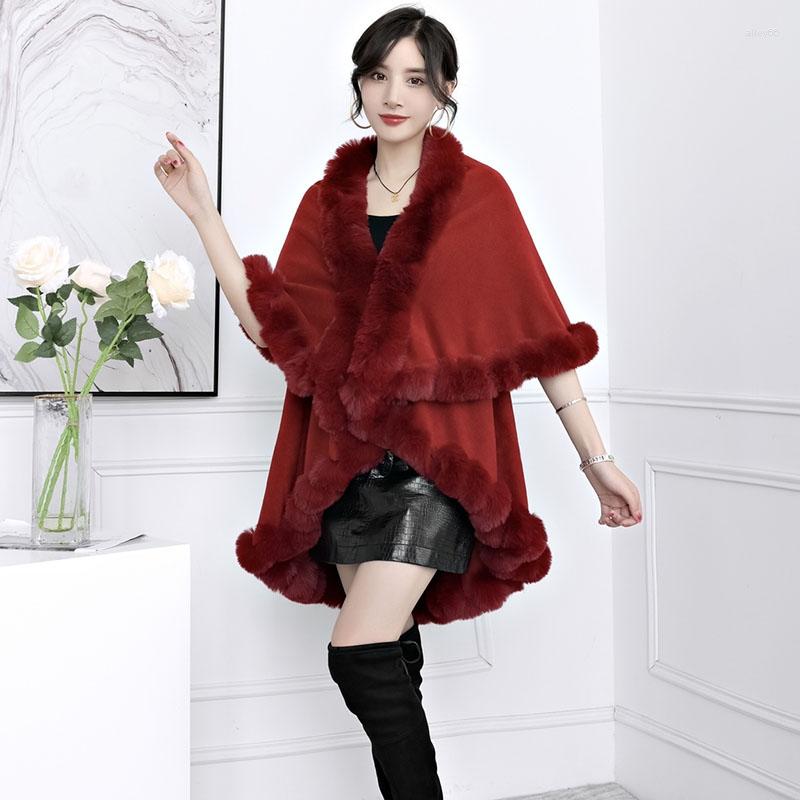 Scarves Women Winter Long Double Layer Poncho With Faux Fur Trimming Female Plus Size Autumn Coat Wraps Pashmina Ladies Cape Shawl
Scarves Women Winter Long Double Layer Poncho With Faux Fur Trimming Female Plus Size Autumn Coat Wraps Pashmina Ladies Cape Shawl