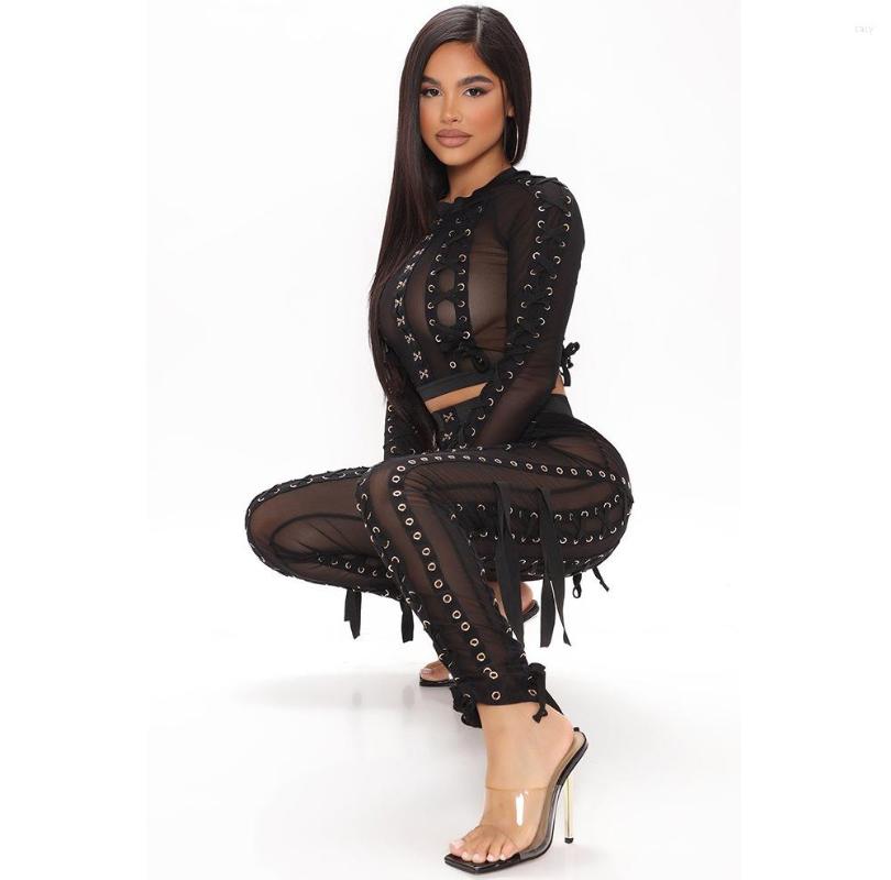 Women's Two Piece Pants Black Color Sexy See Through Lace Up Short Jesket And Suit Bodycon Bandage Nightclub Bar Singer Stage Show Costume
Women's Two Piece Pants Black Color Sexy See Through Lace Up Short Jesket And Suit Bodycon Bandage Nightclub Bar Singer Stage Show Costume