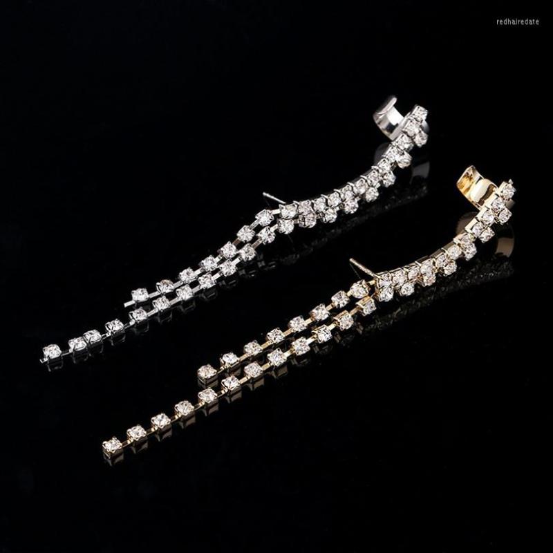 Backs Earrings 1pcs Fashion Tassel Ear Cuff Earring Jewelry Full Rhinestone Crystal Link Chain Tassels Clip Women Girls Wedding Gifts
Backs Earrings 1pcs Fashion Tassel Ear Cuff Earring Jewelry Full Rhinestone Crystal Link Chain Tassels Clip Women Girls Wedding Gifts