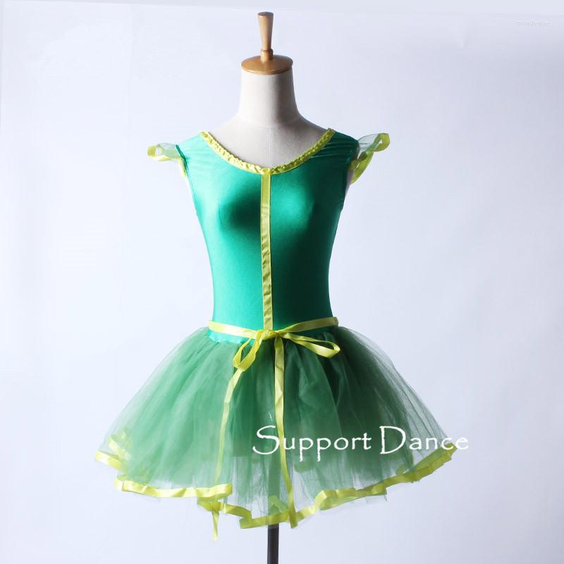 Stage Wear Flutter Sleeve Ribbon Ballet Tutu Dress Children Adult Dance Costume C174, Green
Stage Wear Flutter Sleeve Ribbon Ballet Tutu Dress Children Adult Dance Costume C174, Green