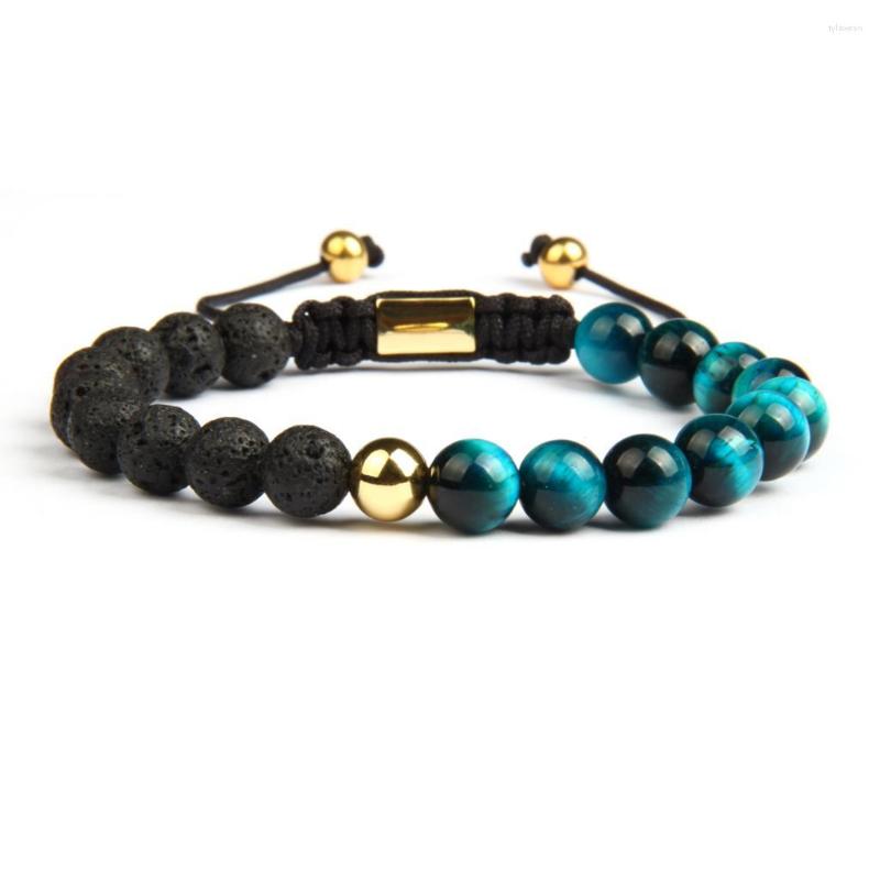 Strand 8mm Natural Round Tiger Eye & Lava Stone Bracelet Stainless Steel Logo Square Bead Private Words Braided Customized Jewelry
Strand 8mm Natural Round Tiger Eye & Lava Stone Bracelet Stainless Steel Logo Square Bead Private Words Braided Customized Jewelry