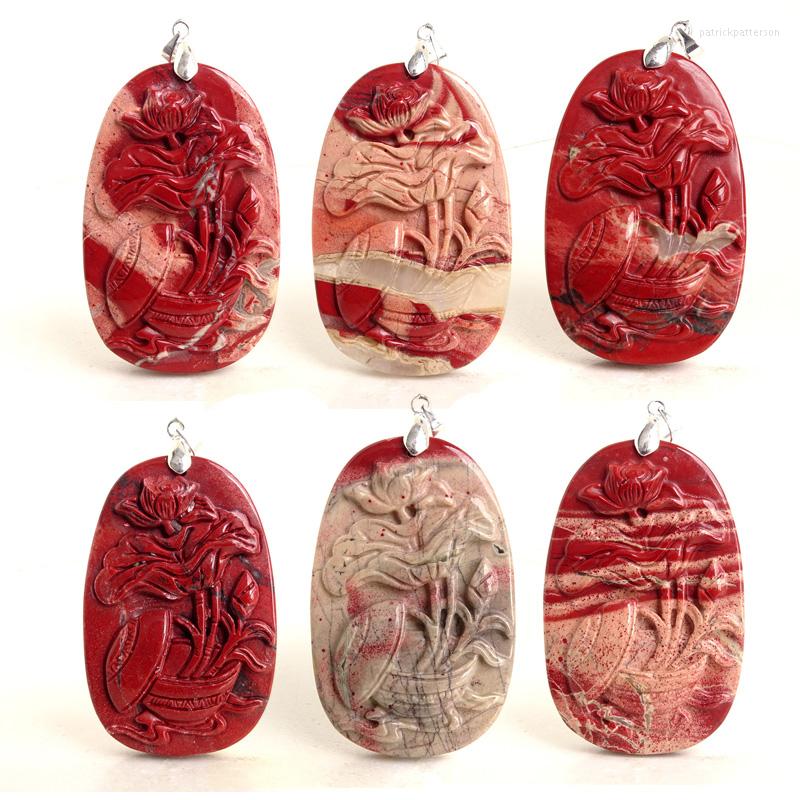 Pendant Necklaces 1PCS Hand Carved Lotus Flower Natural Red Jasper Stone Beads For Men Women Necklace Jewelry Bloodstone Figurine BG0011
Pendant Necklaces 1PCS Hand Carved Lotus Flower Natural Red Jasper Stone Beads For Men Women Necklace Jewelry Bloodstone Figurine BG0011