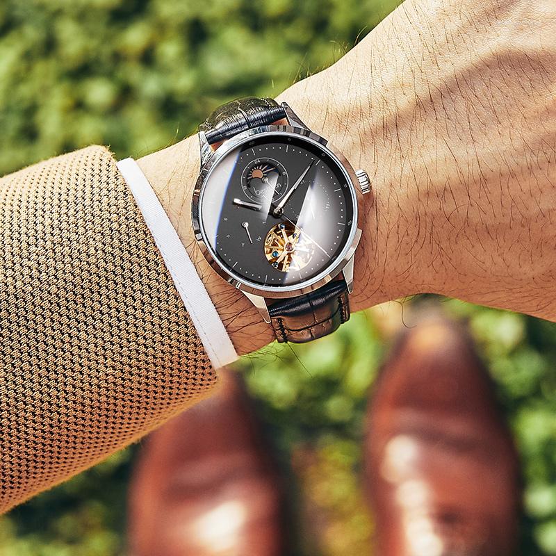 Wristwatches Original Don Fashion Men Watch Top Brand Genuine Leather Automatic Calendar Waterproof Luminous Mechanical Watches, Brown
Wristwatches Original Don Fashion Men Watch Top Brand Genuine Leather Automatic Calendar Waterproof Luminous Mechanical Watches, Brown