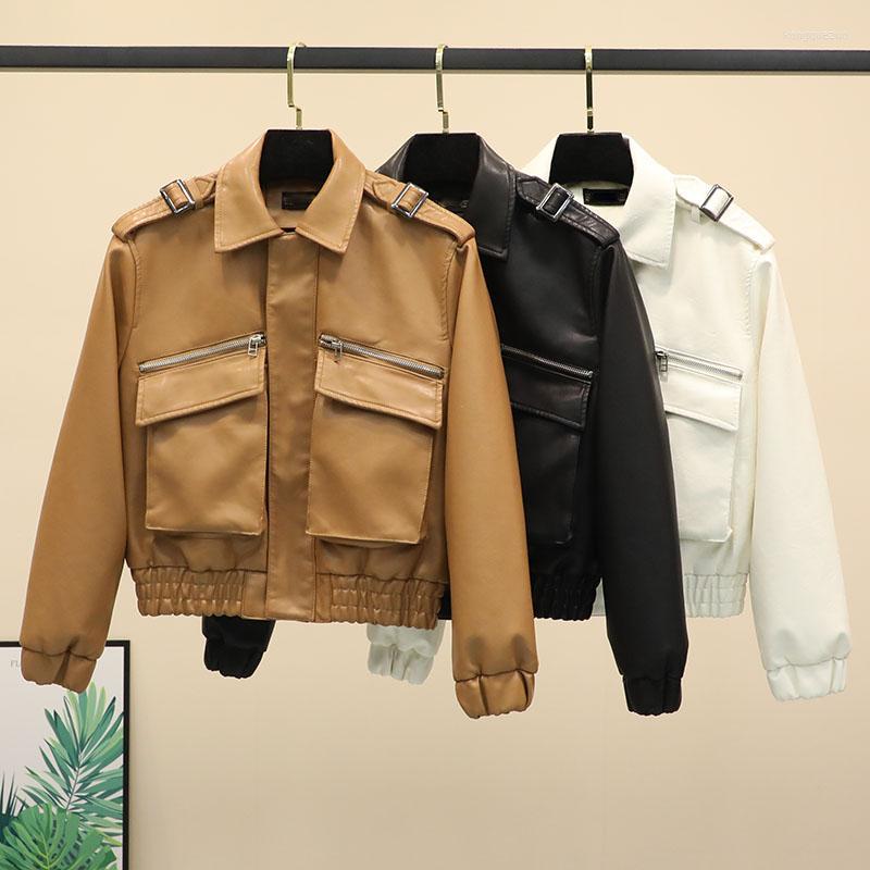 Women' Leather PU Jacket Women 2022 Spring Loose Black Army Green Red Beige Coat Woman Punk Moto Bikers Female
Women' Leather PU Jacket Women 2022 Spring Loose Black Army Green Red Beige Coat Woman Punk Moto Bikers Female