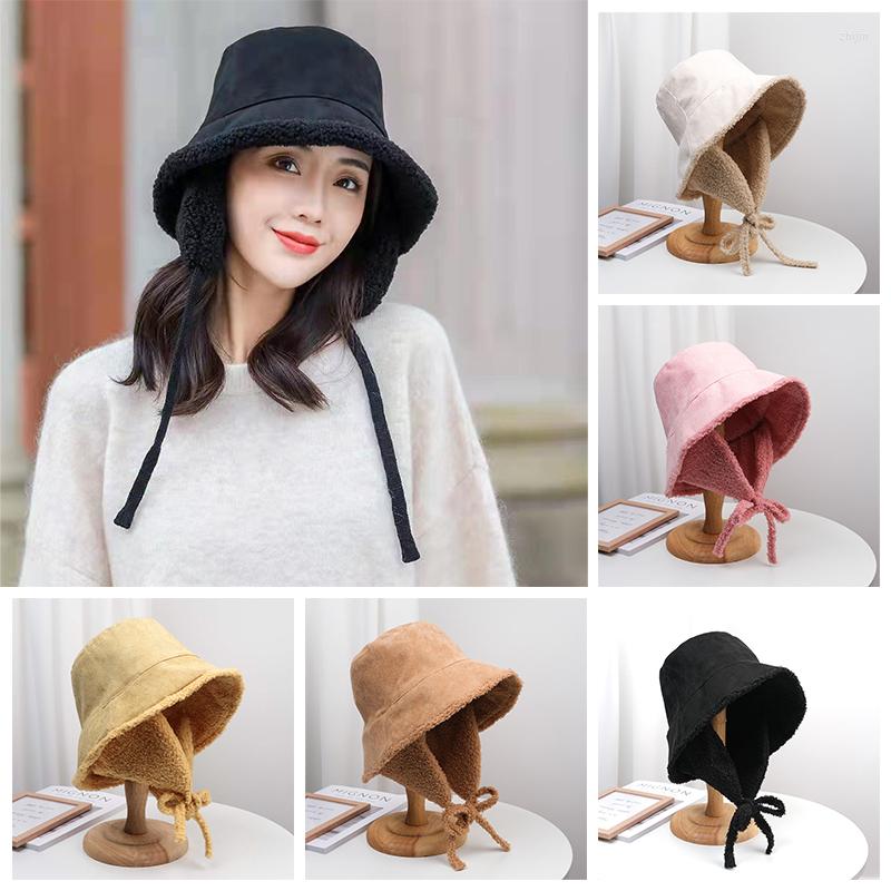 Berets Winter Women Lamb Fur Fisherman Hat Warm Female Caps Ear Protection Men Bucket Outdoor Sun Panama Lady, Black
Berets Winter Women Lamb Fur Fisherman Hat Warm Female Caps Ear Protection Men Bucket Outdoor Sun Panama Lady, Black