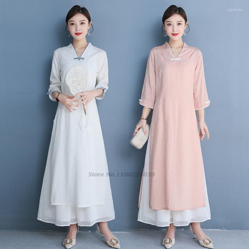 Ethnic Clothing 2022 Vintage Chinese Chiffon Cheongsam Dress Pants Set National Oriental Service Hanfu Harajuku Zen
Ethnic Clothing 2022 Vintage Chinese Chiffon Cheongsam Dress Pants Set National Oriental Service Hanfu Harajuku Zen