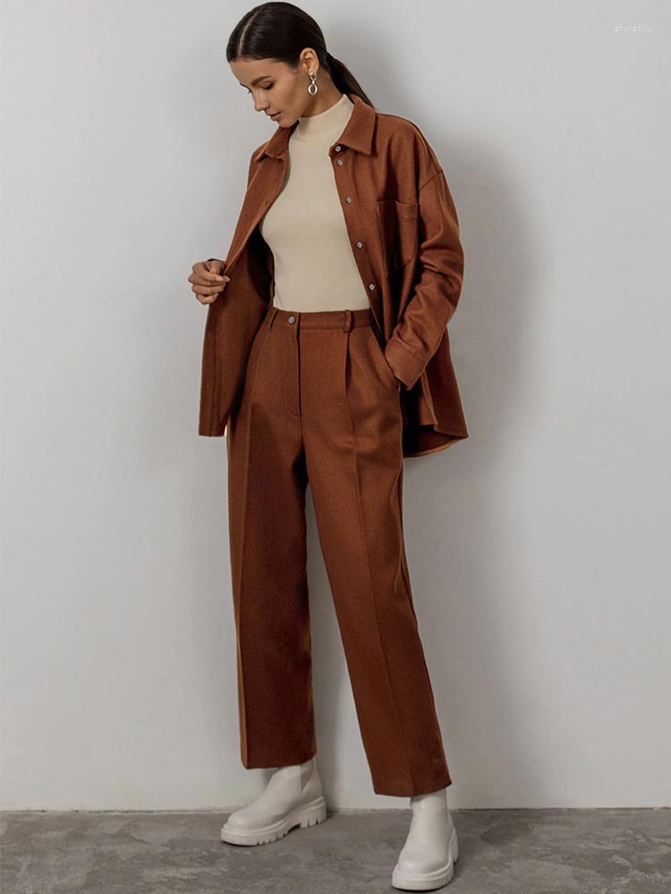 Women' Two Piece Pants Office Lady Fall Winter Outfits Thick Warm Woolen Tweed Leisure OL Shirts Jackets & High Waist Straight Suit 2, Auburn
Women' Two Piece Pants Office Lady Fall Winter Outfits Thick Warm Woolen Tweed Leisure OL Shirts Jackets & High Waist Straight Suit 2, Auburn