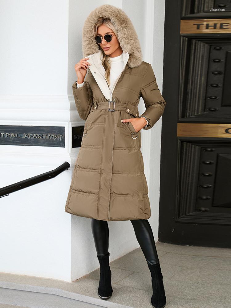 Women' Trench Coats Fur Collar Hooded Long Parkas With Belt Women 2022 Winter Zip-up Cotton Padded Warm Jackets Female Thick Outerwear, Brown
Women' Trench Coats Fur Collar Hooded Long Parkas With Belt Women 2022 Winter Zip-up Cotton Padded Warm Jackets Female Thick Outerwear, Brown