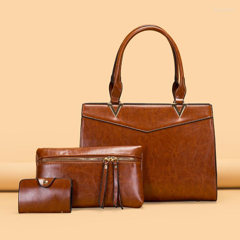 Evening Bags Vintage OIL SKIN Three-piece Set Leather Big Casual Tote Women High Quality Women's Handbags Shoulder Crossbody Bag, Black
Evening Bags Vintage OIL SKIN Three-piece Set Leather Big Casual Tote Women High Quality Women's Handbags Shoulder Crossbody Bag, Black