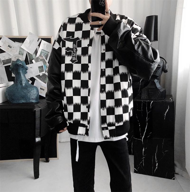 Men' Jackets Resuprep Patchwork Embroidery Checker Board Jacket Leather Sleeve High Street Retro Men' And Women' Bomber, Black
Men' Jackets Resuprep Patchwork Embroidery Checker Board Jacket Leather Sleeve High Street Retro Men' And Women' Bomber, Black