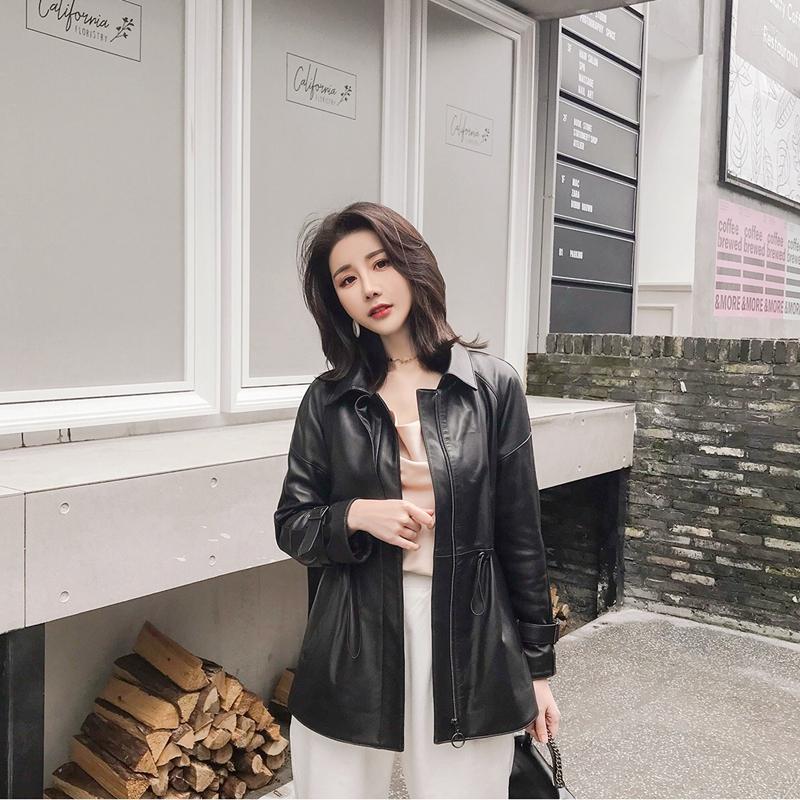 Women' Leather Style Real Sheepskin European Genuine Women Coats Short Windcoat Full Sleeve Loose Overcoat, Black
Women' Leather Style Real Sheepskin European Genuine Women Coats Short Windcoat Full Sleeve Loose Overcoat, Black