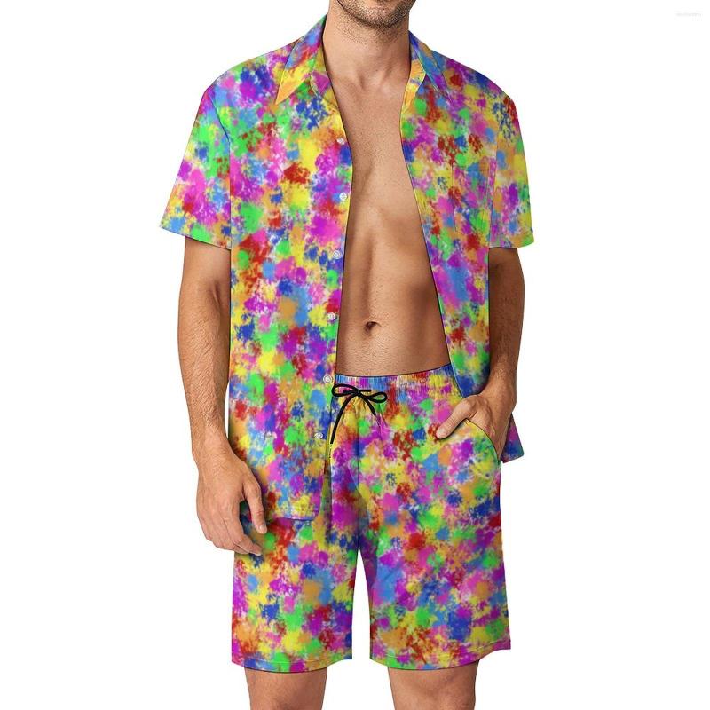 Men's Tracksuits Rainbow Splash Men Sets Trendy Neon Print Casual Shorts Beachwear Shirt Set Summer Vintage Suit Short-Sleeve Oversized, Style-10
Men's Tracksuits Rainbow Splash Men Sets Trendy Neon Print Casual Shorts Beachwear Shirt Set Summer Vintage Suit Short-Sleeve Oversized, Style-10