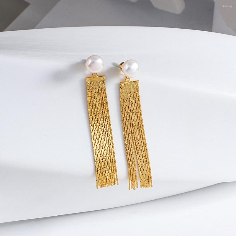 Dangle Earrings Greatera Trendy Freshwater Pearl Metal Long Tassel For Women Gold Color Copper Alloy Hanging Jewelry 2022
Dangle Earrings Greatera Trendy Freshwater Pearl Metal Long Tassel For Women Gold Color Copper Alloy Hanging Jewelry 2022