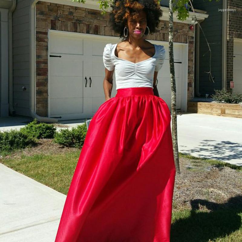 Skirts Red Long Adult Party Woman Custom Made Fashion Pleats Skirt A Line Satin Jupe Femme With Lining Faldas, Gray
Skirts Red Long Adult Party Woman Custom Made Fashion Pleats Skirt A Line Satin Jupe Femme With Lining Faldas, Gray