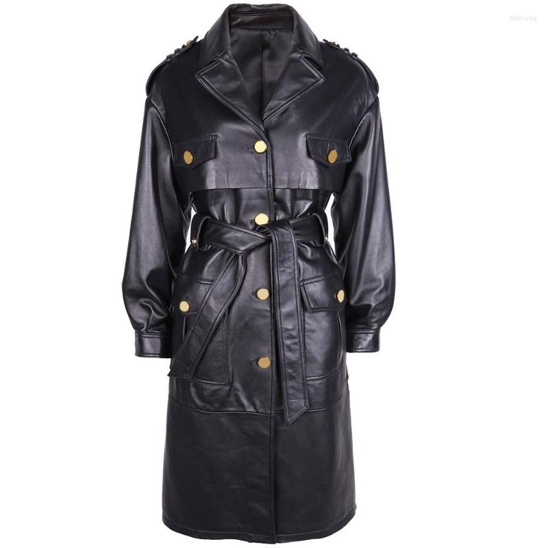 Women's Leather YOLOAgain Autumn Women Single Breasted Long Genuine Jacket Coat Ourterwear, Black
Women's Leather YOLOAgain Autumn Women Single Breasted Long Genuine Jacket Coat Ourterwear, Black