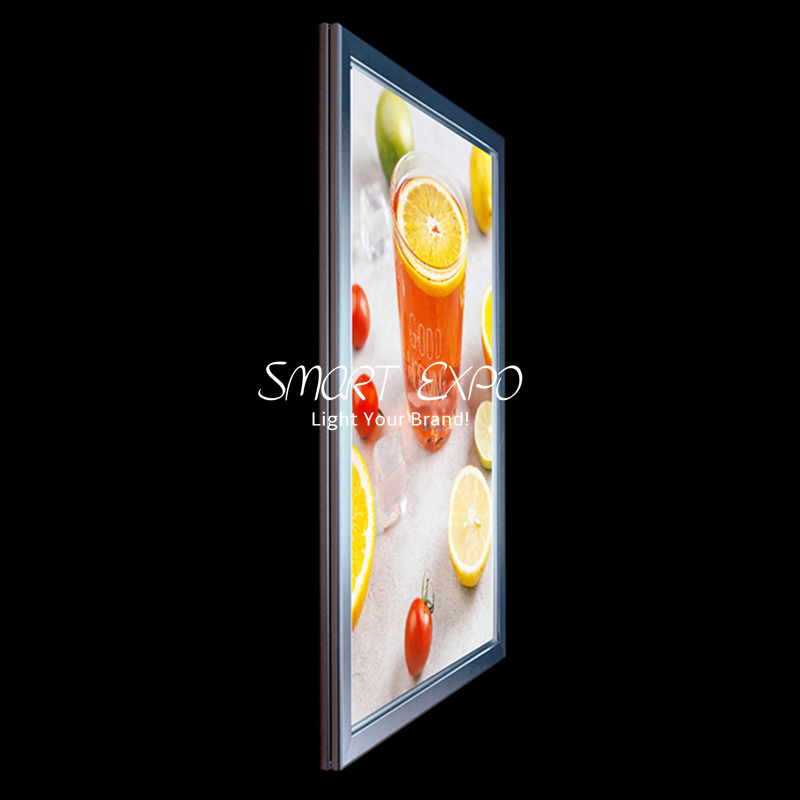 Bar Cafe Advertising Display Light Box 90x120cm Promotion Poster Wall Mounting with Wooden Case Packing