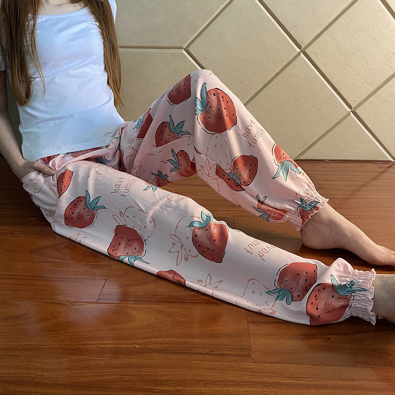 Women's Pants Capris Women Cotton Silk Casual Trousers Summer Loose Pajamas Home Thin Wide Leg Fashion Oversize 4XL Sweatpants Female 221109