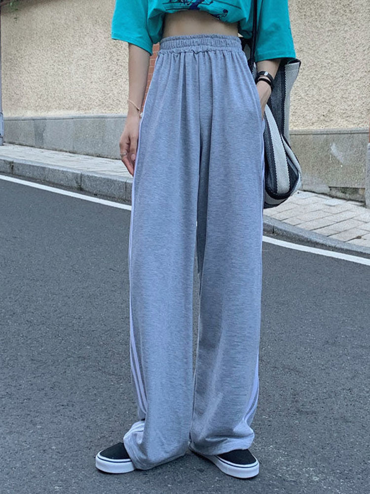 Women's Pants Capris HOUZHOU Black Sweatpants Women Autumn Korean Style Fashion Print Baggy Joggers Casual All-match High Waist Trousers 221109