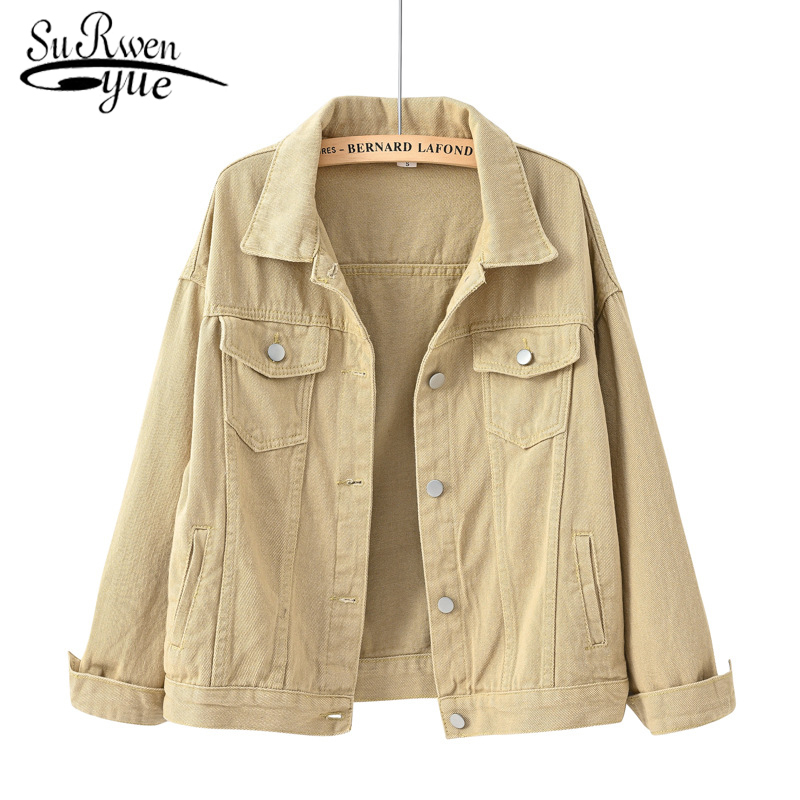 Women's Jackets Denim Jacket Spring Autumn Short Coat Pink Jean Casual Tops Purple Yellow White Loose Lady Outerwear 22586 221109